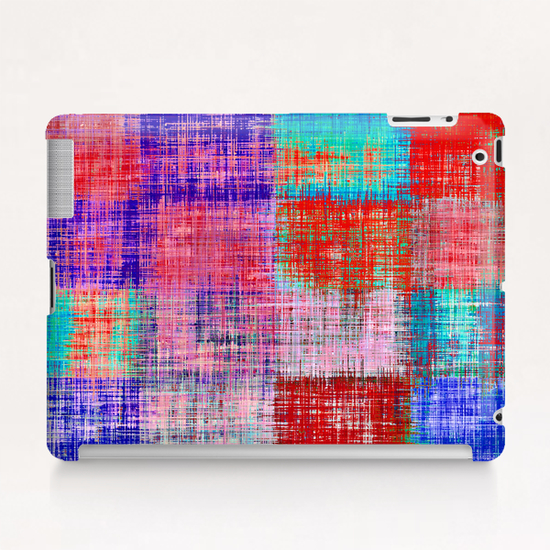 square plaid pattern texture abstract in red blue pink purple Tablet Case by Timmy333