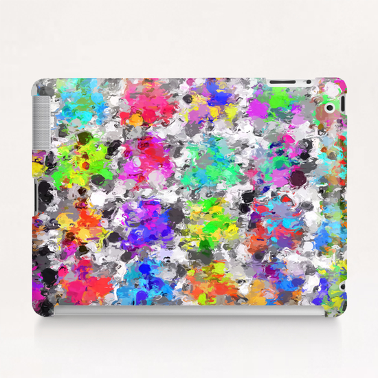 colorful psychedelic splash painting abstract texture in pink blue purple green yellow red orange Tablet Case by Timmy333