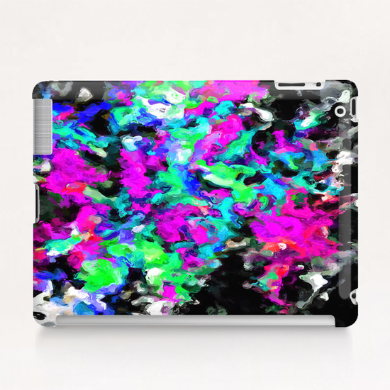 psychedelic splash painting abstract texture in pink purple blue green black Tablet Case by Timmy333