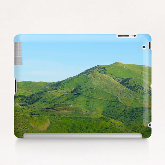 green field and green mountain with blue sky Tablet Case by Timmy333