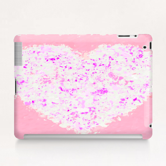 white and pink heart shape with pink background Tablet Case by Timmy333