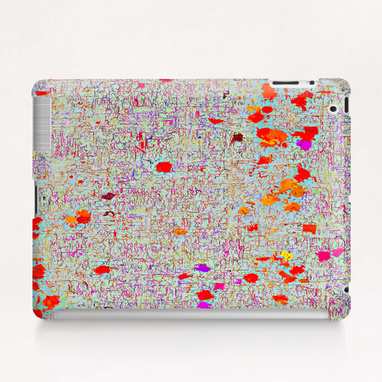 psychedelic abstract art texture background in orange pink red Tablet Case by Timmy333