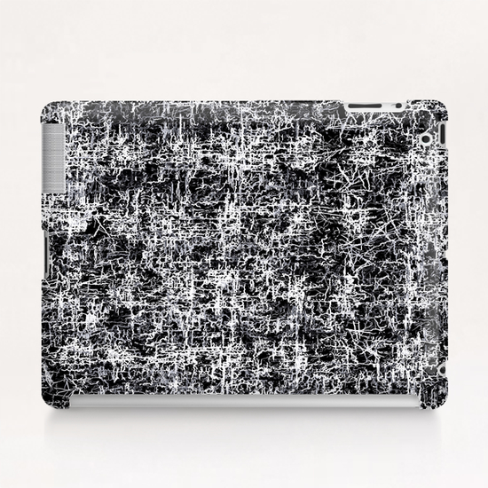 psychedelic abstract art texture background in black and white Tablet Case by Timmy333