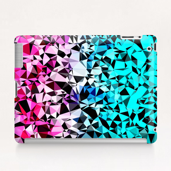 geometric triangle pattern abstract in pink blue black Tablet Case by Timmy333