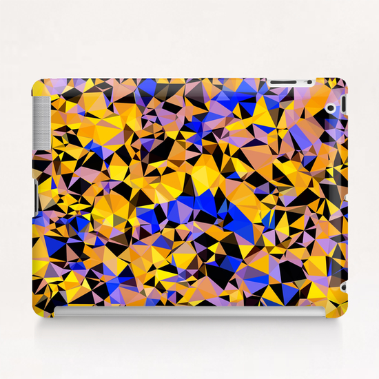 geometric triangle pattern abstract in orange blue yellow Tablet Case by Timmy333