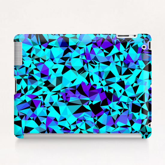 geometric triangle pattern abstract in blue purple black Tablet Case by Timmy333