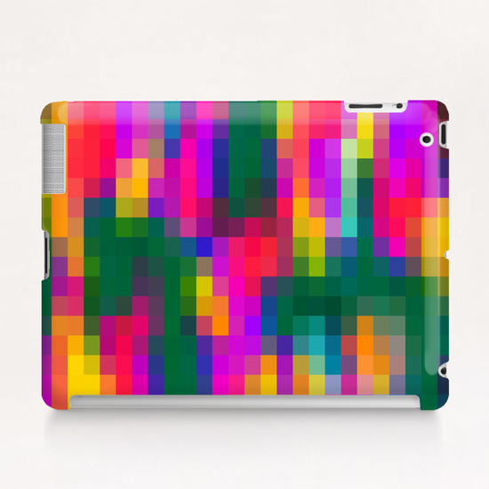 pink blue green orange yellow and purple pixel background Tablet Case by Timmy333