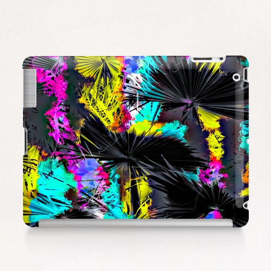 palm leaf texture abstract with painting texture background in pink blue yellow Tablet Case by Timmy333