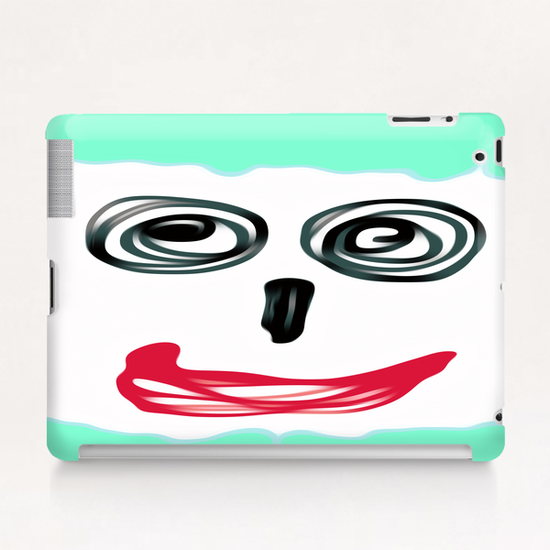 funny face with blue background and red lip Tablet Case by Timmy333