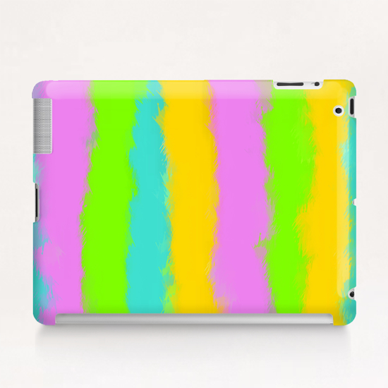 blue yellow pink and blue painting texture abstract background Tablet Case by Timmy333