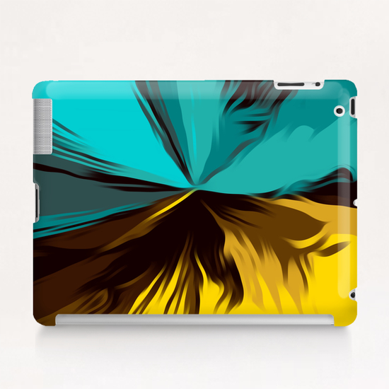 yellow green and brown splash painting texture abstract background Tablet Case by Timmy333