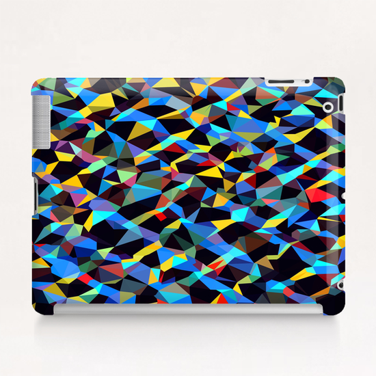 psychedelic geometric triangle polygon pattern abstract background in blue yellow red Tablet Case by Timmy333