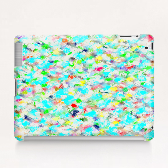 splash painting texture abstract background in blue yellow green red pink Tablet Case by Timmy333