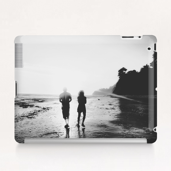 walking on the with sunset light in black and white Tablet Case by Timmy333