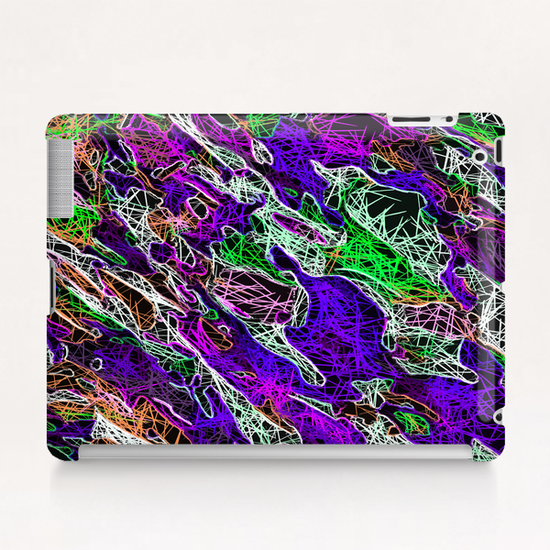 psychedelic rotten sketching texture abstract background in purple blue green Tablet Case by Timmy333