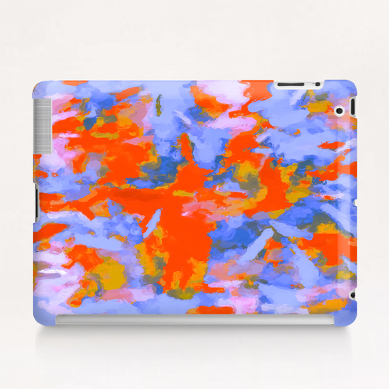 splash painting texture abstract background in red blue orange Tablet Case by Timmy333