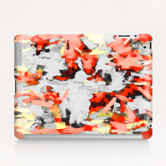 splash painting texture abstract background in red pink yellow black Tablet Case by Timmy333