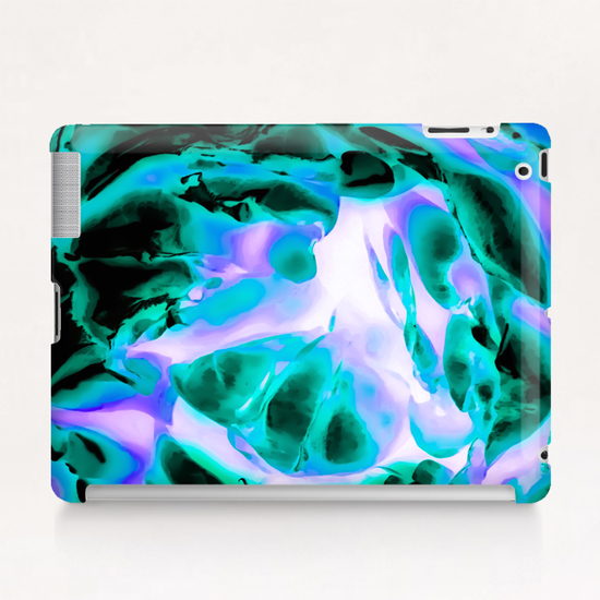 closeup rose texture abstract background in blue purple and green Tablet Case by Timmy333