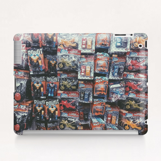 robot toy and car toy at the toy store pattern background Tablet Case by Timmy333