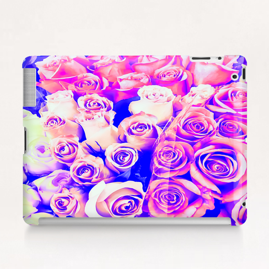 bouquet of roses texture pattern abstract in pink and purple Tablet Case by Timmy333