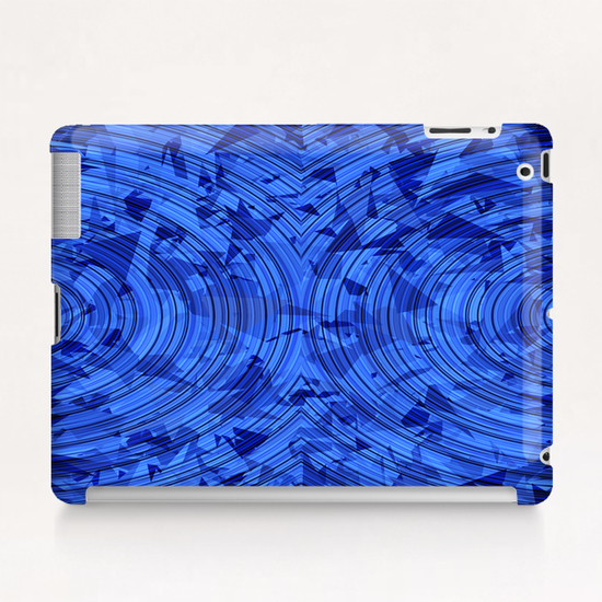 psychedelic geometric circle pattern abstract background in blue Tablet Case by Timmy333