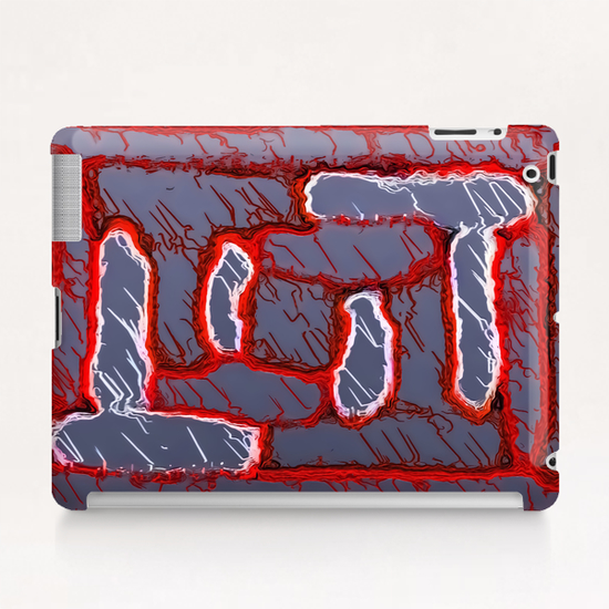 vintage psychedelic painting texture abstract background in red and grey Tablet Case by Timmy333