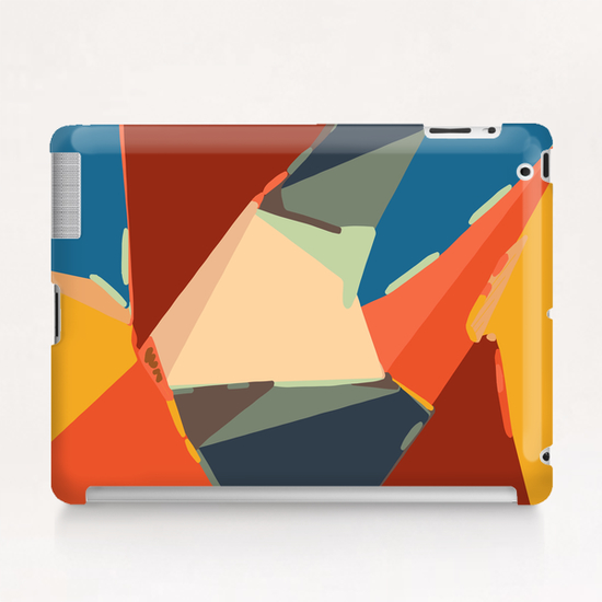 geometric pattern abstract in brown orange blue Tablet Case by Timmy333