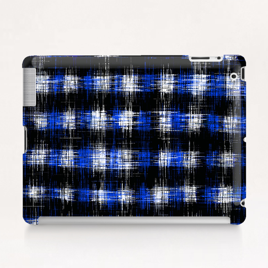 plaid pattern painting texture abstract in blue and black Tablet Case by Timmy333