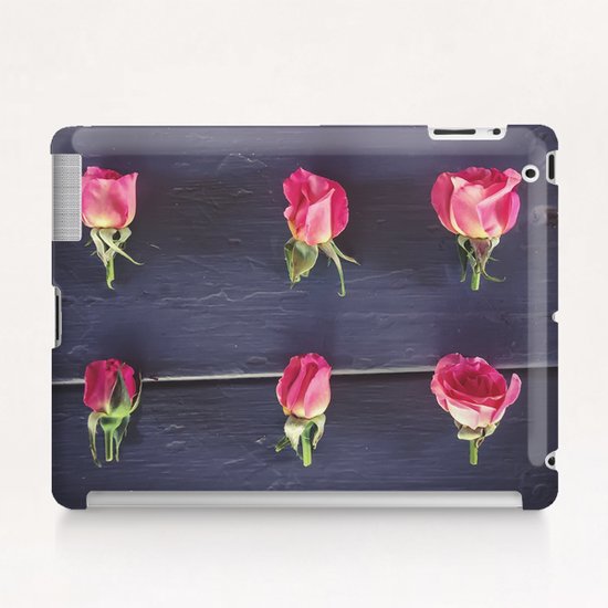 fresh and beautiful pink roses with wood background Tablet Case by Timmy333