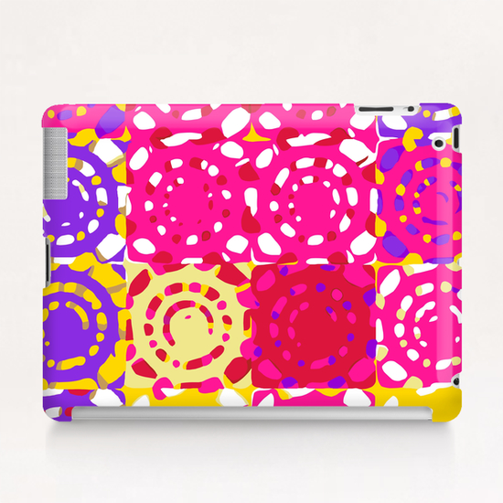 graffiti circle pattern abstract in pink yellow and purple Tablet Case by Timmy333