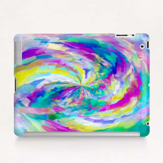 colorful splash painting abstract in pink green blue yellow Tablet Case by Timmy333