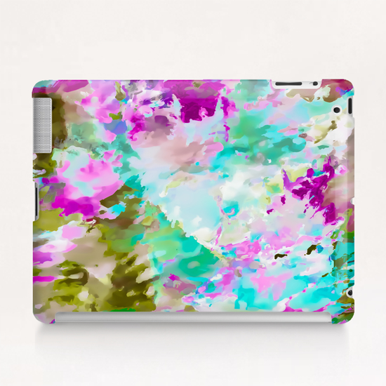 painting texture abstract background in blue pink green Tablet Case by Timmy333