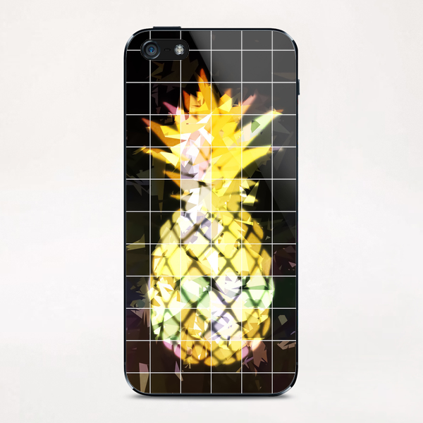 yellow pineapple with geometric triangle pattern abstract  iPhone & iPod Skin by Timmy333