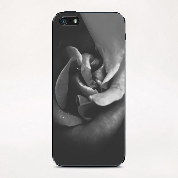 blooming rose texture abstract in black and white iPhone & iPod Skin by Timmy333