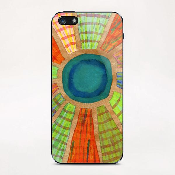 Blue radiating Sun iPhone & iPod Skin by Heidi Capitaine