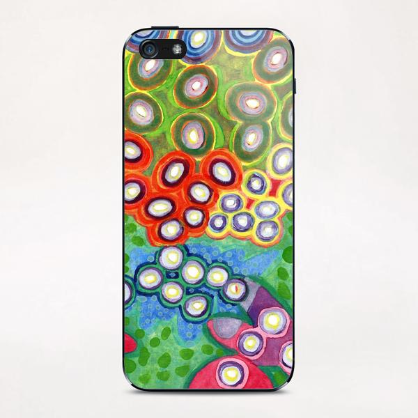 Colorful Circles Swimming in Green iPhone & iPod Skin by Heidi Capitaine