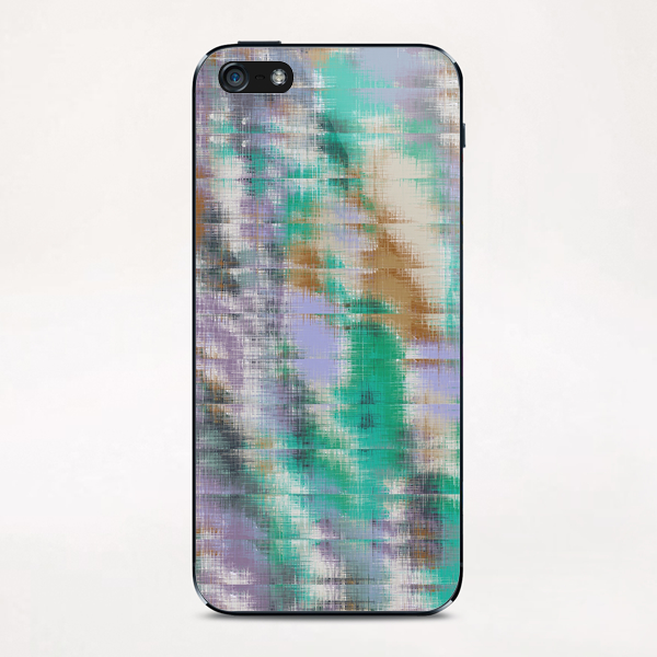 psychedelic geometric abstract pattern in green brown purple iPhone & iPod Skin by Timmy333