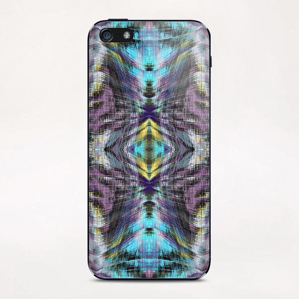 psychedelic geometric symmetry abstract pattern in purple blue yellow iPhone & iPod Skin by Timmy333