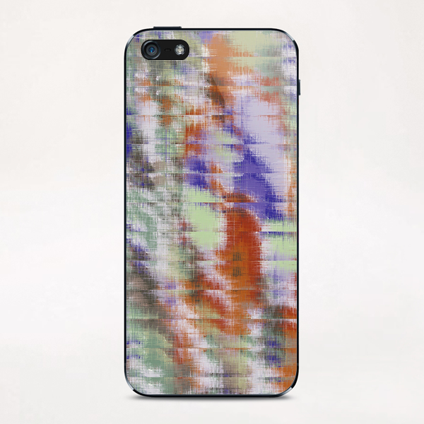 psychedelic geometric abstract pattern in orange green blue iPhone & iPod Skin by Timmy333