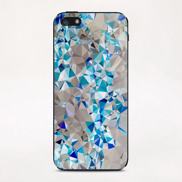 geometric triangle pattern abstract in blue and black iPhone & iPod Skin by Timmy333