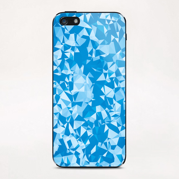 geometric triangle pattern abstract in blue iPhone & iPod Skin by Timmy333