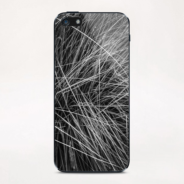 silky grass texture abstract in black and white iPhone & iPod Skin by Timmy333