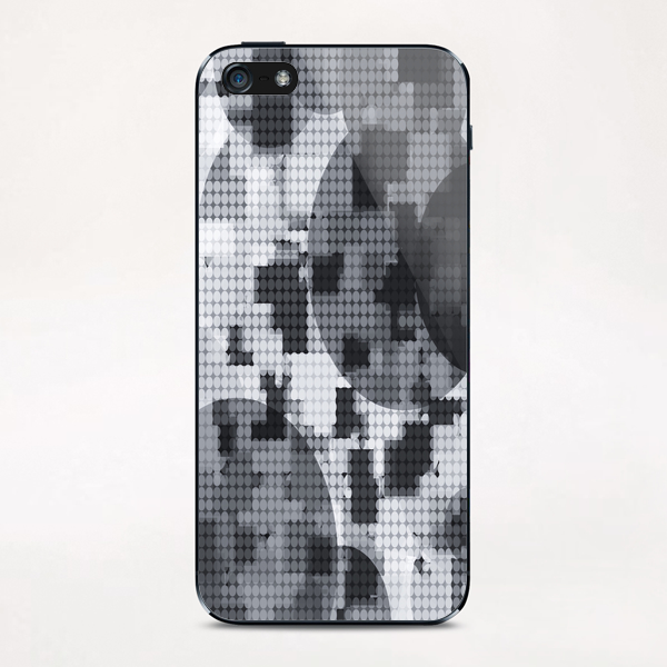 geometric circle pattern abstract in black and white iPhone & iPod Skin by Timmy333