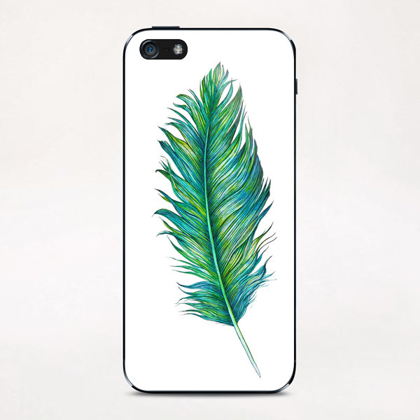 Blue Feather iPhone & iPod Skin by Nika_Akin