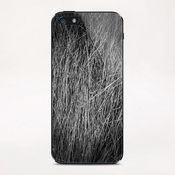 grass texture abstract in black and white iPhone & iPod Skin by Timmy333