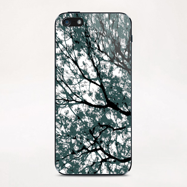 tree branch with green leaves abstract background iPhone & iPod Skin by Timmy333