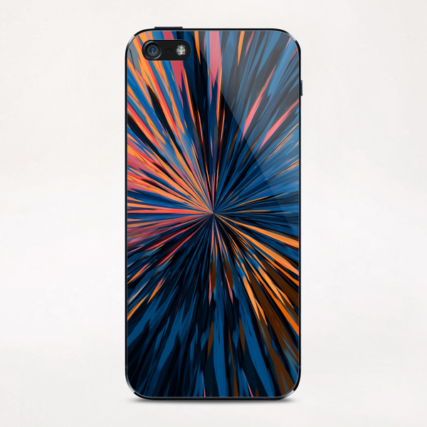 psychedelic splash painting abstract pattern in orange brown pink blue iPhone & iPod Skin by Timmy333