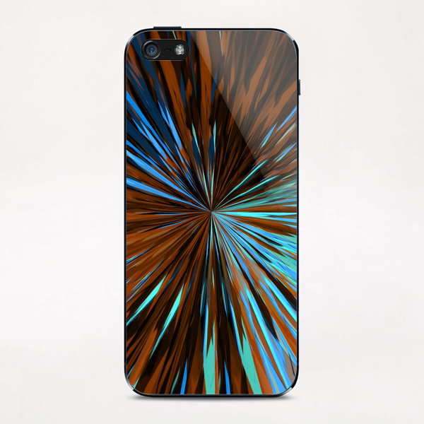 psychedelic splash painting abstract pattern in brown and blue iPhone & iPod Skin by Timmy333