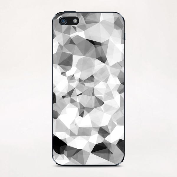 geometric polygon abstract pattern in black and white iPhone & iPod Skin by Timmy333