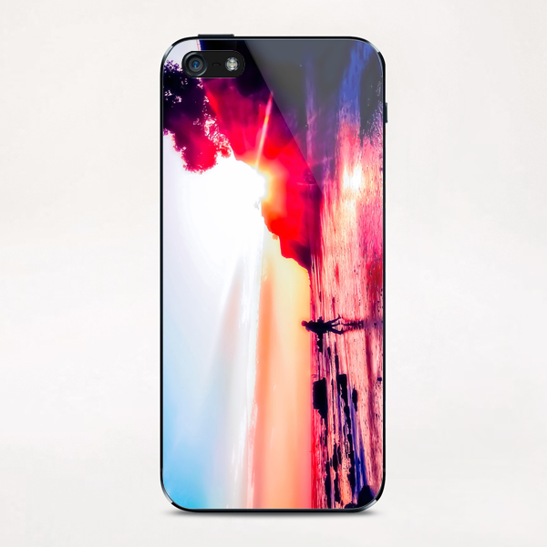 California summer sunset at the beach with blue sky iPhone & iPod Skin by Timmy333